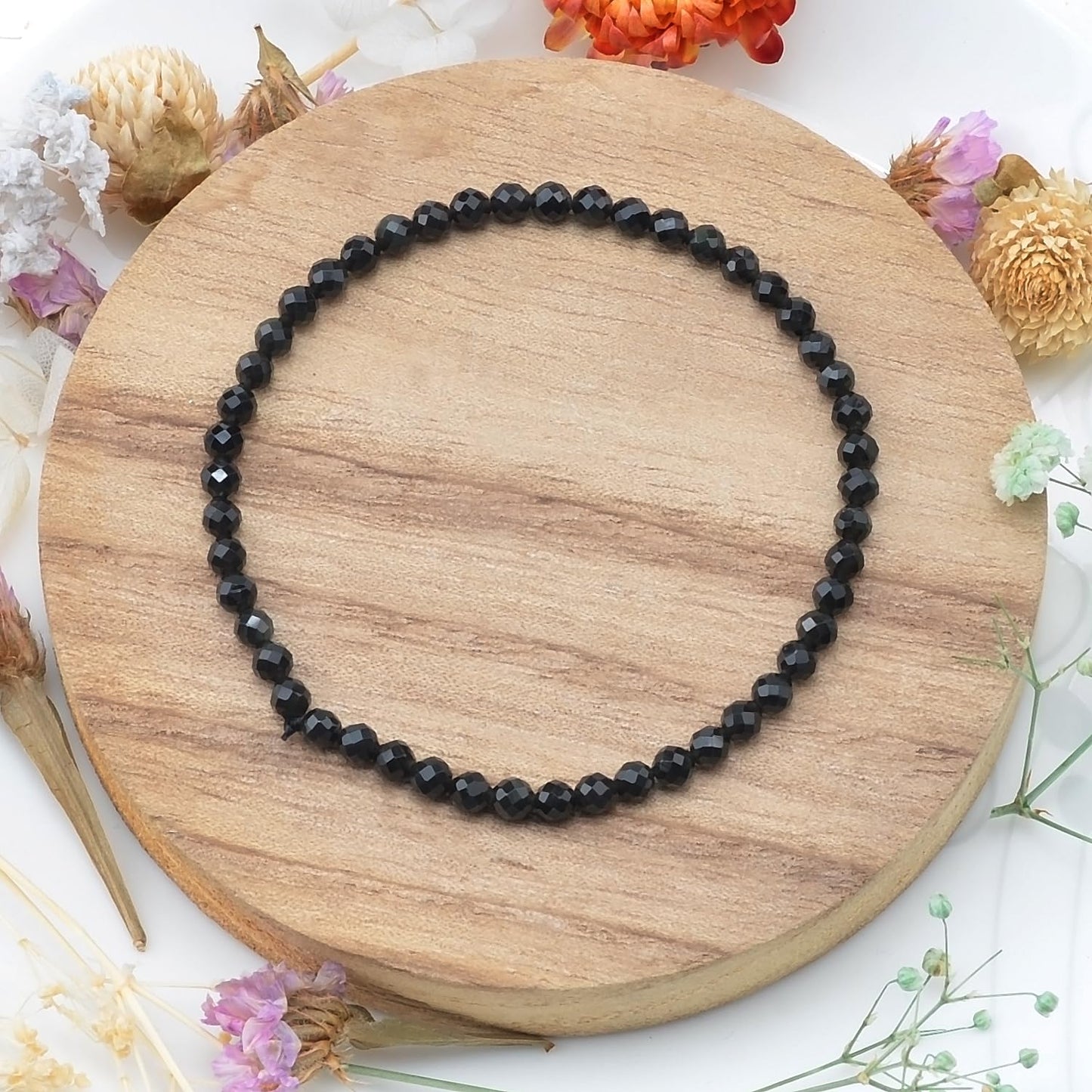 MASSIVE BEADS Natural Genuine Gemstone Beads Healing Crystal Chakra Reiki Jewelry Faceted Round Beads Bracelets (Black Obsidian, 3mm)