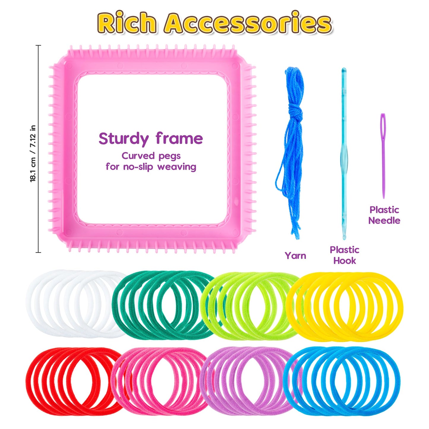 Weaving Loom Kit, Easy Potholder Loom for Beginners, DIY Crafts for Kids & Adults, Creative Art Set, Great Gift for Girls Ages 3+
