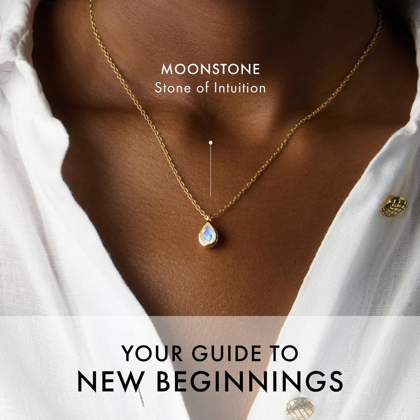 Moon Magic Moonstone Necklace - Hidden Heart / 925 Sterling Silver - 18k Rose Yellow Gold Rainbow Moonstone Necklaces for Women/Authentic Crystal Jewelry