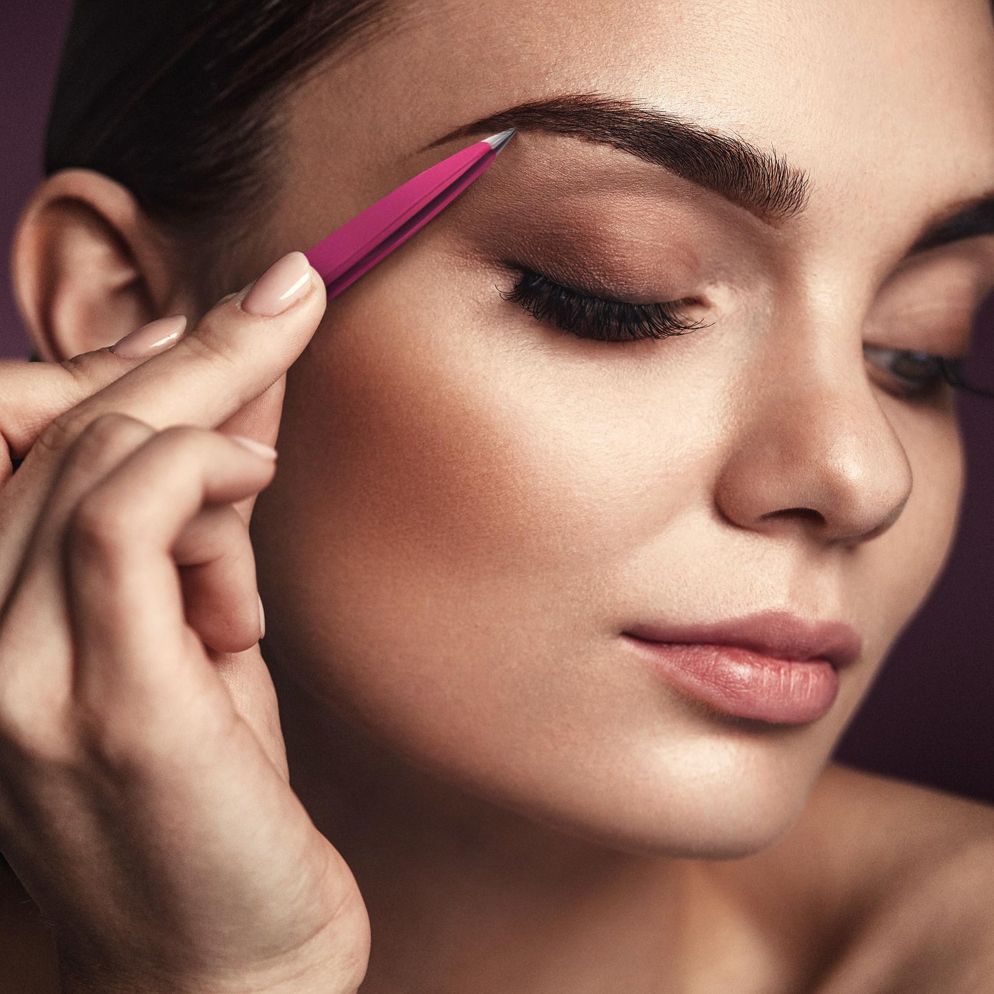 By MILLY Pointed Tweezers | High Carbon Stainless Steel Needle Nose | Fine Point Precision Hair Removal | Perfectly Aligned & Hand-Filed Sharp | Pink