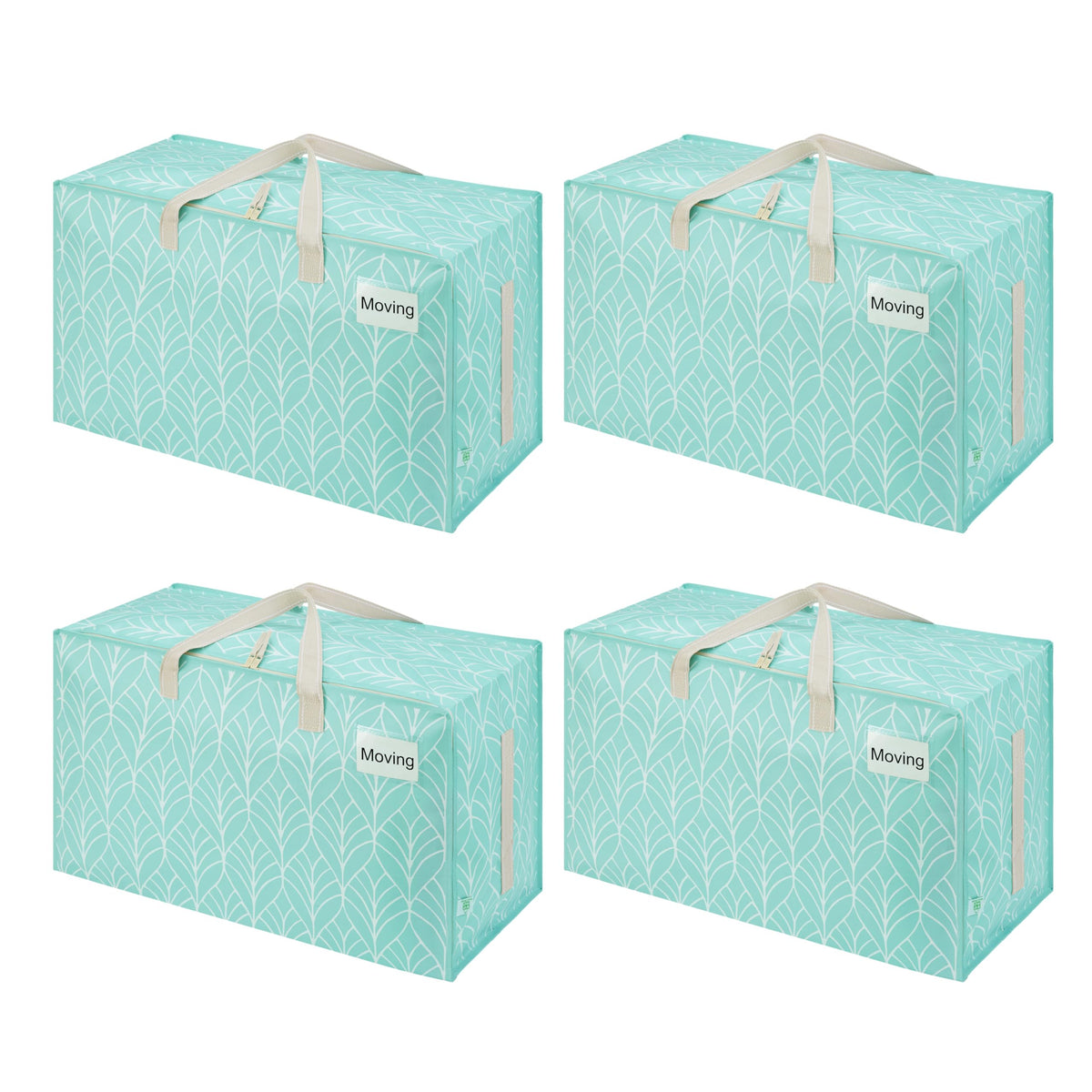 4 Pack Extra Large Heavy Duty Moving Bags with Wide Opening & Reinforced Handles (4 Count)