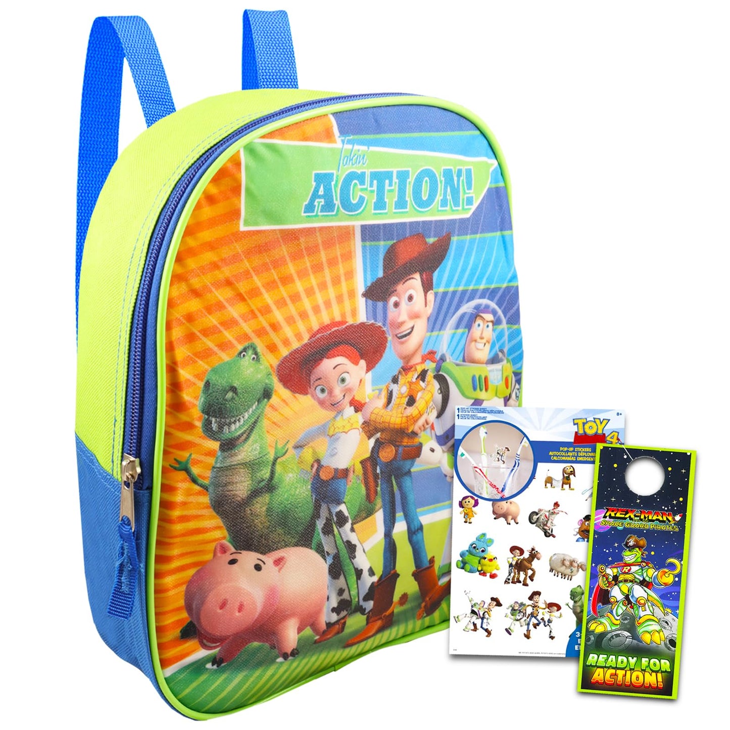 Buzz Lightyear Mini Backpack Set - 11” Toy Story Backpack Purse Bundle with Stickers & Door Hanger | Woody and Buzz School Supplies for Kids