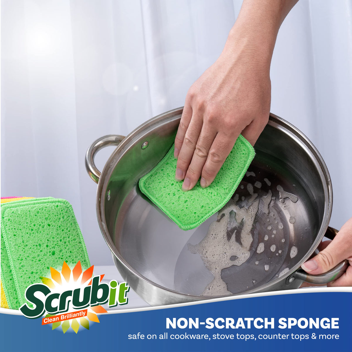Scrub and Wipe Cleaning Sponges [10 Pack] (10 Count)