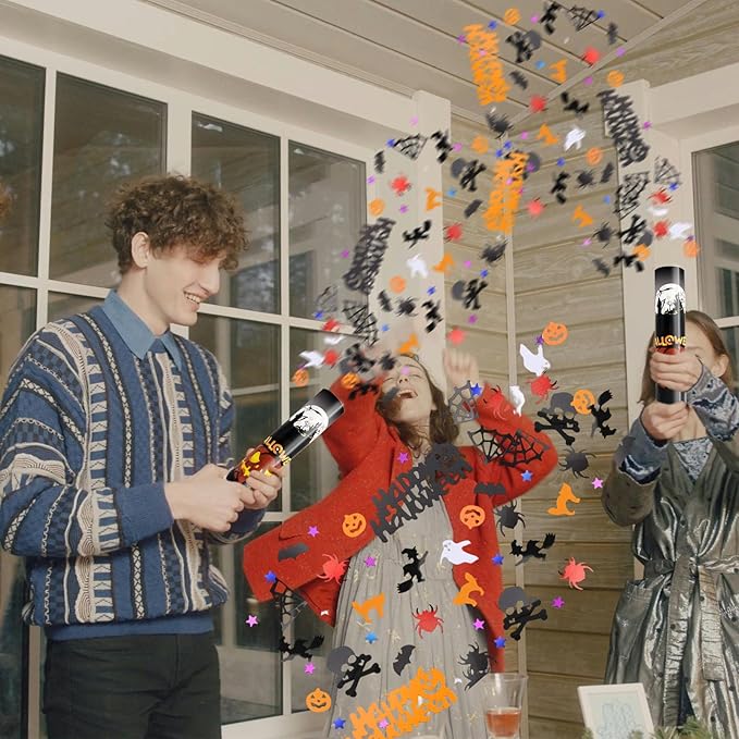 4 Pack Halloween Confetti Poppers – 12-Inch Party Poppers That Bring the Surprise to Any Halloween Celebration