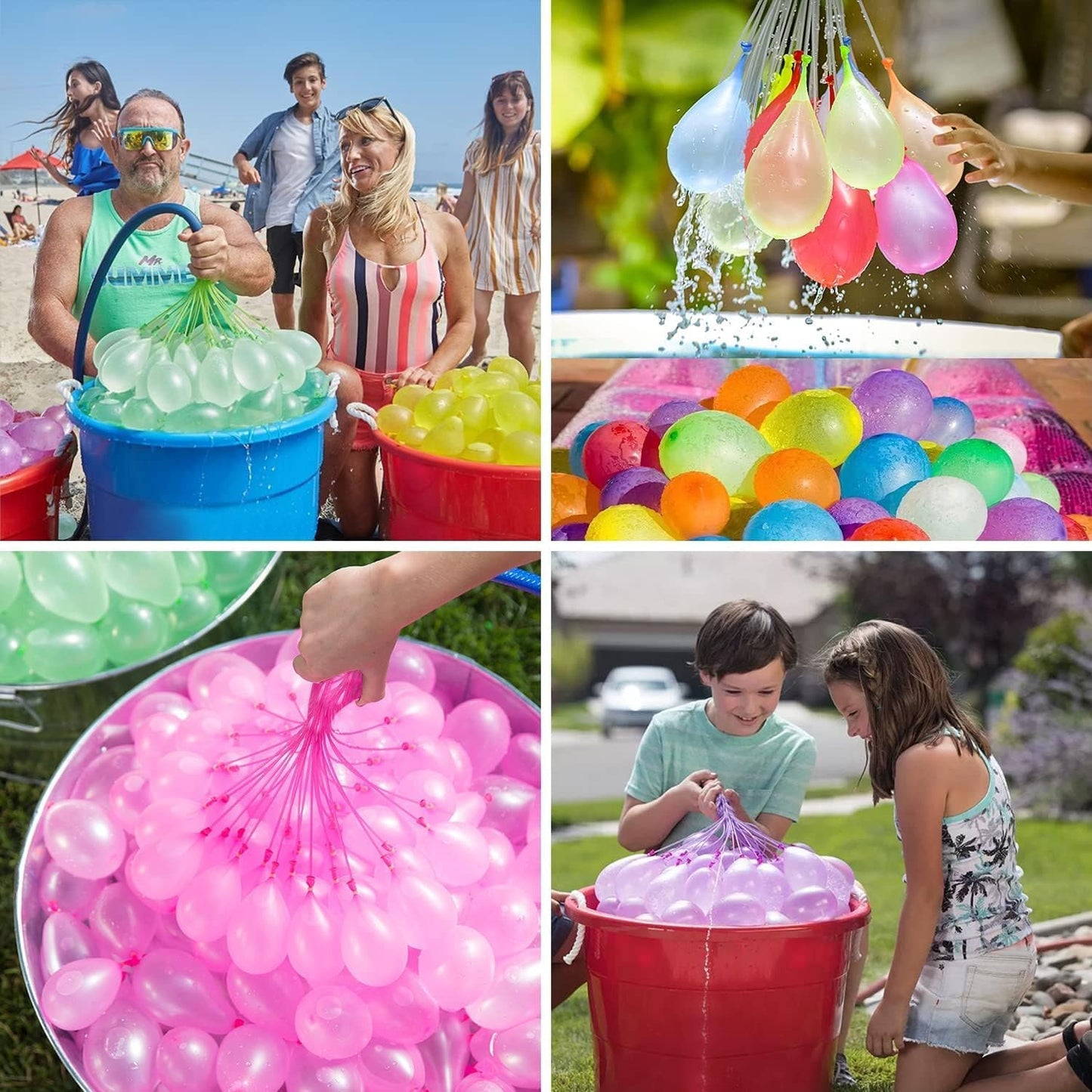 1000PCS Quick Fill Water Balloons Self-Sealing Outdoor Summer Splash Toys for Kids Adults Party Beach Pool Fun