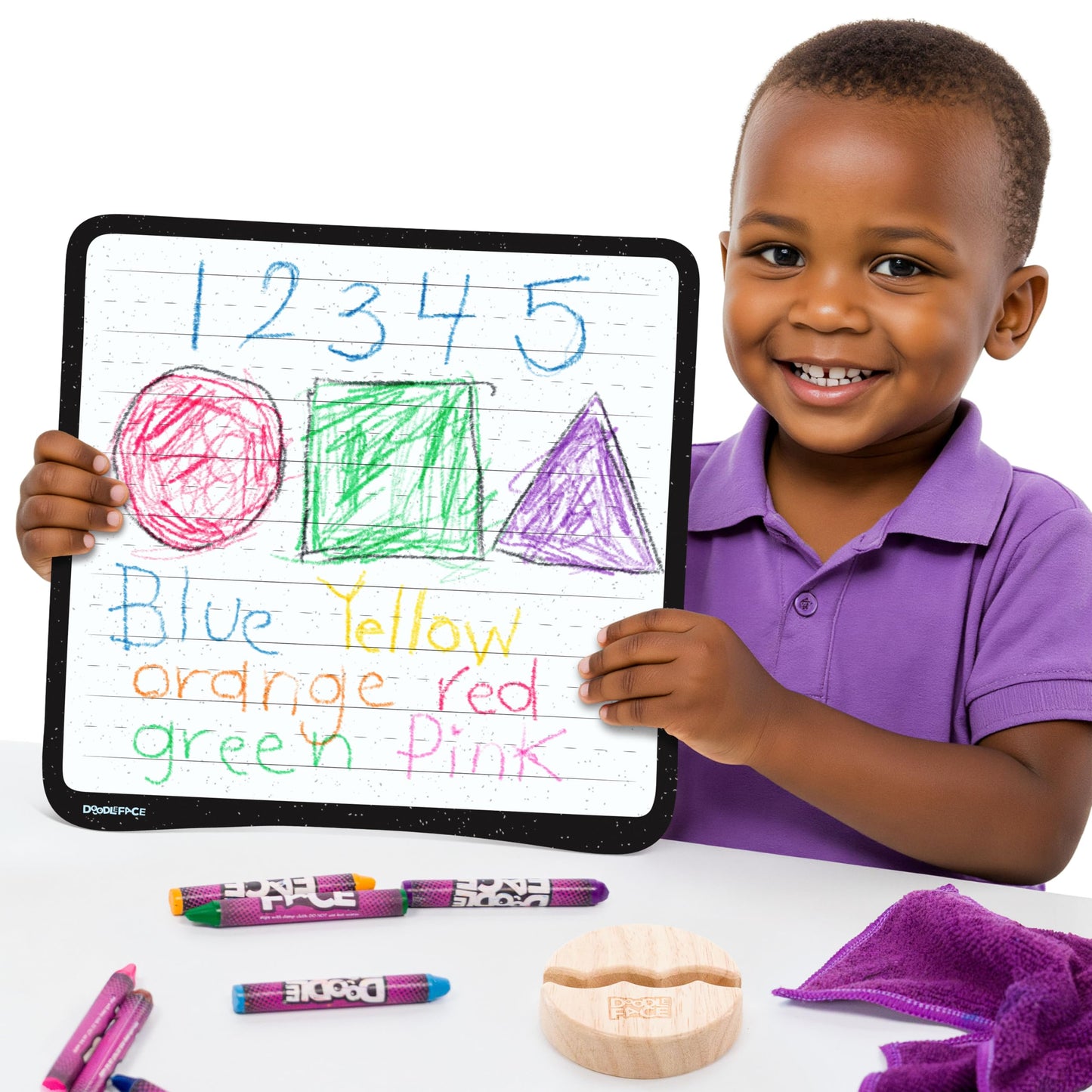 Rectangle Crayon Board | The Only Dry-Erase Lap Board for Visual & Hand Development | Crayons, Not Markers | Infant, Toddler, Kids, Classroom | Zero VOCs | Made in USA