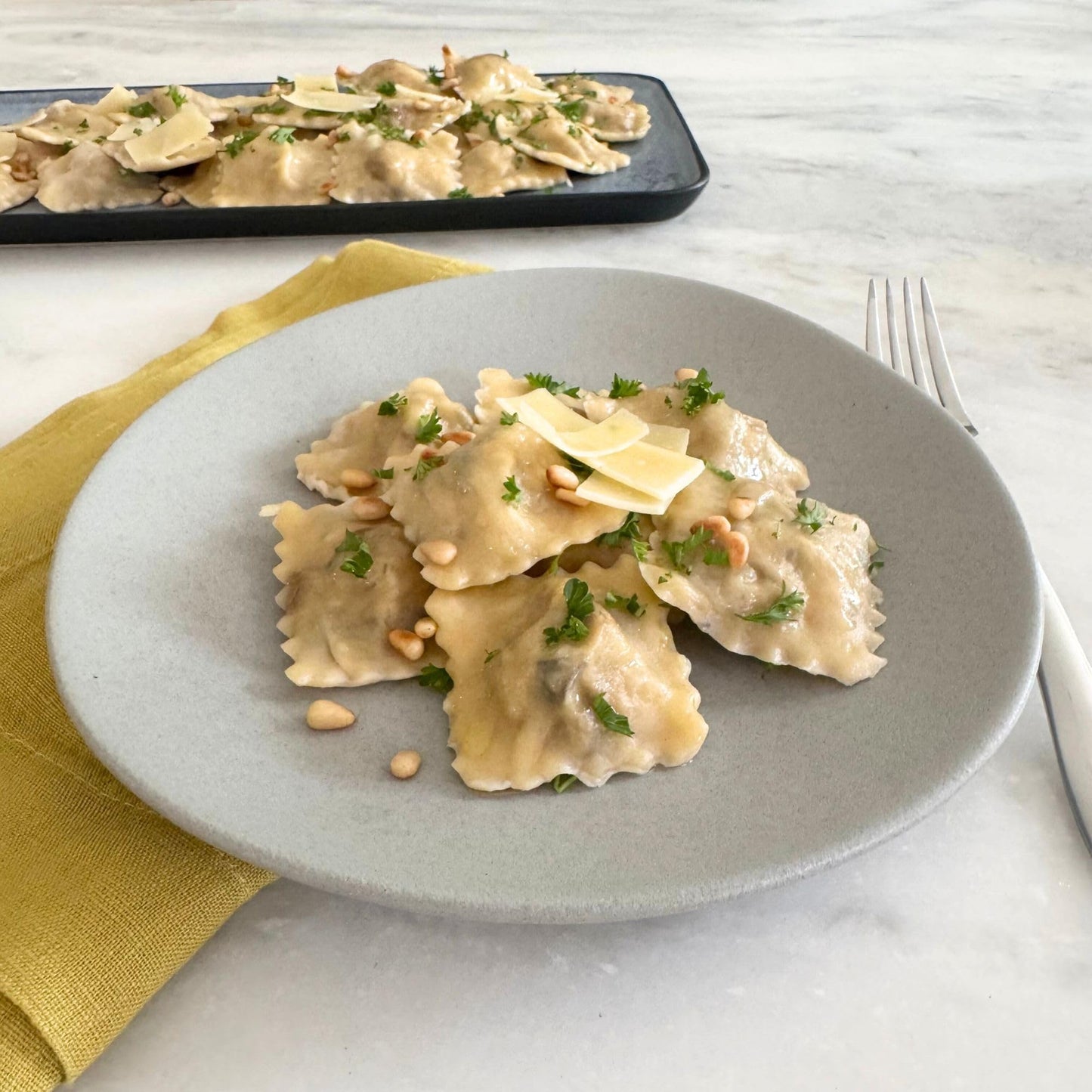 Global Grub DIY Ravioli Making Kit – Make Your Own Pasta Kit at Home • Includes 00 Flour, Gourmet Mushrooms, Truffle-Infused Oil and + Pasta Cutter Wheel • Gourmet Pasta Gift