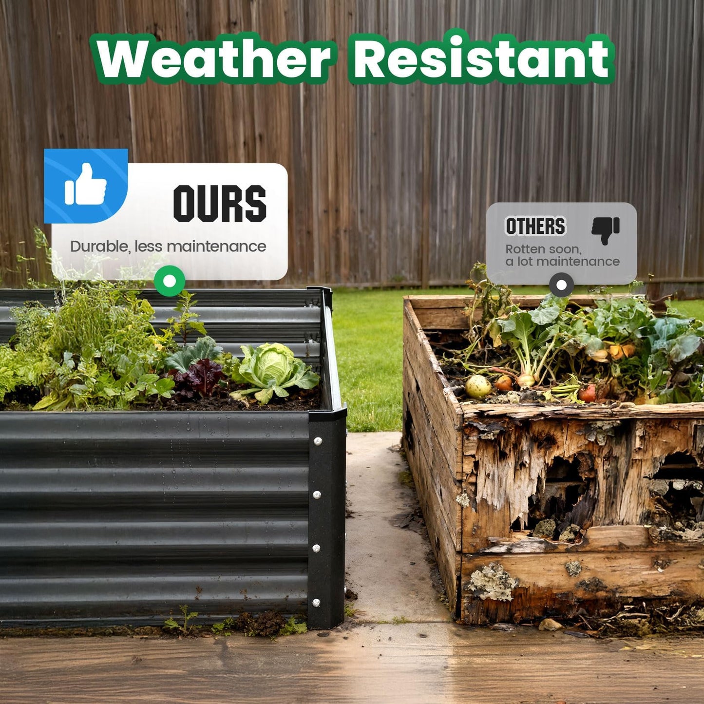 Quictent Raised Garden Bed Galvanized Raised Beds for Gardening Vegetables with Cover 8x4x1 ft Metal Planter Box Outdoor Use (Clear)