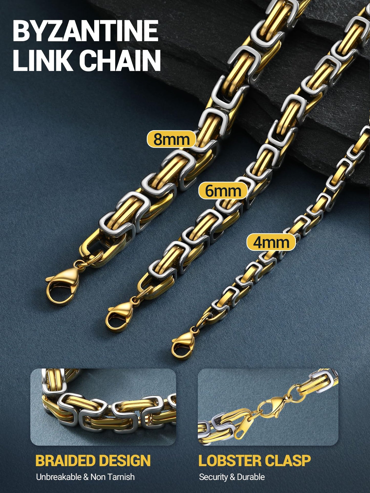 PROSTEEL Mens Chain Necklace Stainless Steel Chunky Necklace for Men