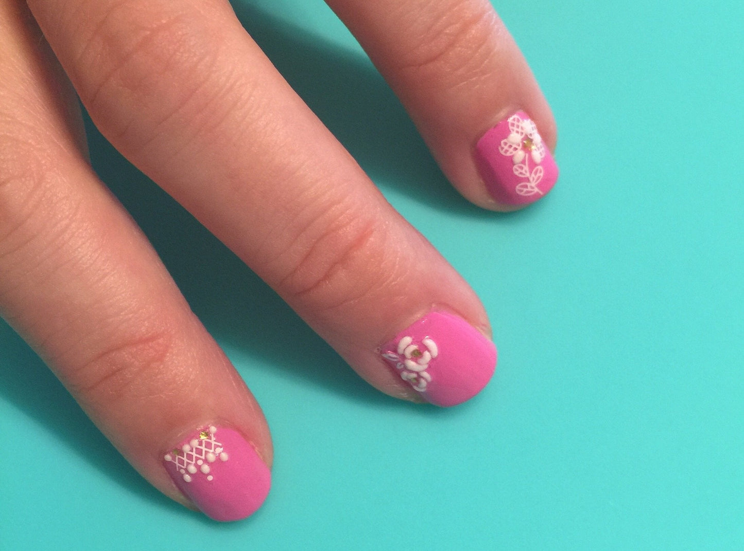 ALLYDREW Fingernail Stickers Nail Art Nail Stickers Self-Adhesive Nail Stickers 3D Nail Decals - Bows, Hearts & Flowers (3 Designs/6 Sheets)