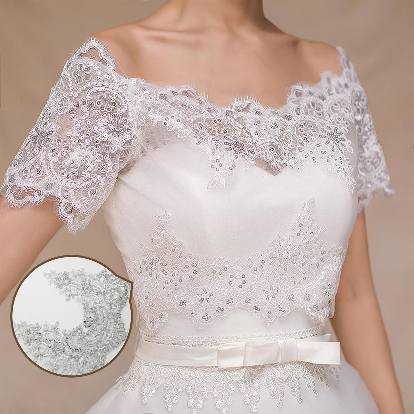 3 Yards 9 Inches Width Silver Beaded Lace Trim, Sequin Flower Embroidery Ribbon, Sequins Mesh Trim, Edging for Sewing Craft Supplies Fabric Bridal Wedding