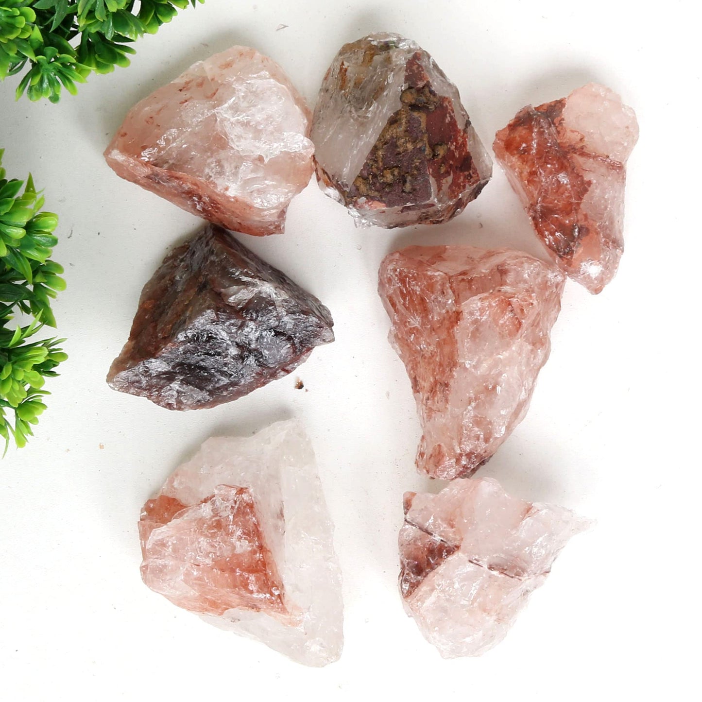 REAL-GEMS Natural Raw Healing Crystals Rough Stones for Tumbling, Cabbing, Polishing, Wire Wrapping, Wicca & Reiki Crystal Healing, Mix Gemstones,7 Chakra (Blood Quartz)