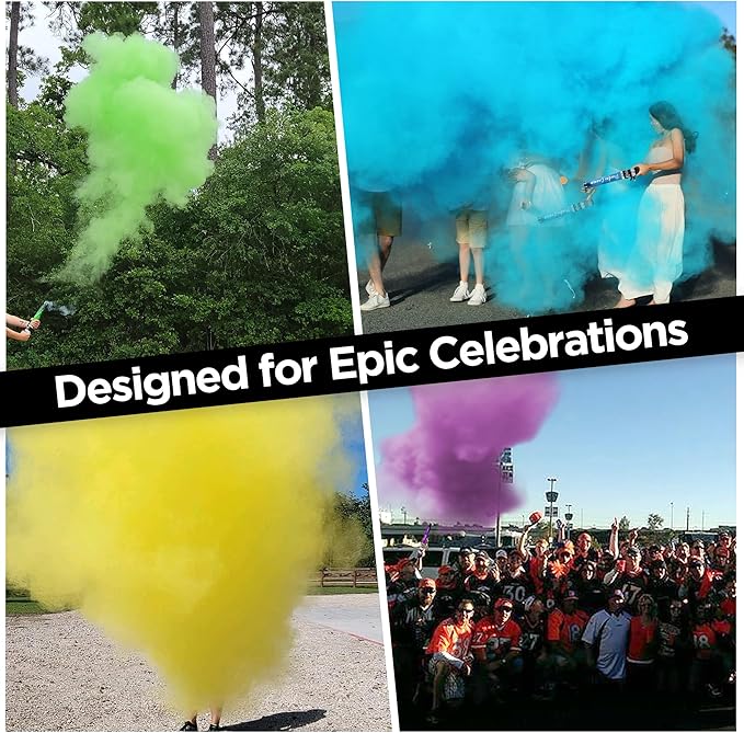 Blaise Pyro & Party - Purple Powder Poppers - Water-Soluble & Colorful Powder Cannons for Gender Reveals, Birthdays, Weddings & Celebrations - Easy to Use for Memorable Photos - 16-Inch, 2-Pack