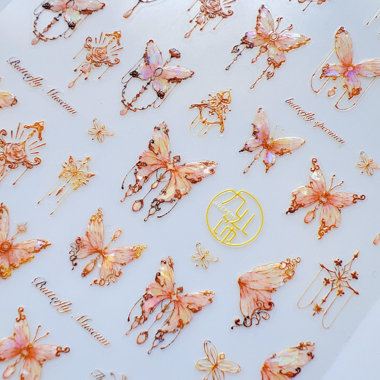 NAIL ANGEL 4Sheets Nail Art Adhesive Sticker Sheets Aurora Summer Butterfly Decals Nail Art (10343)