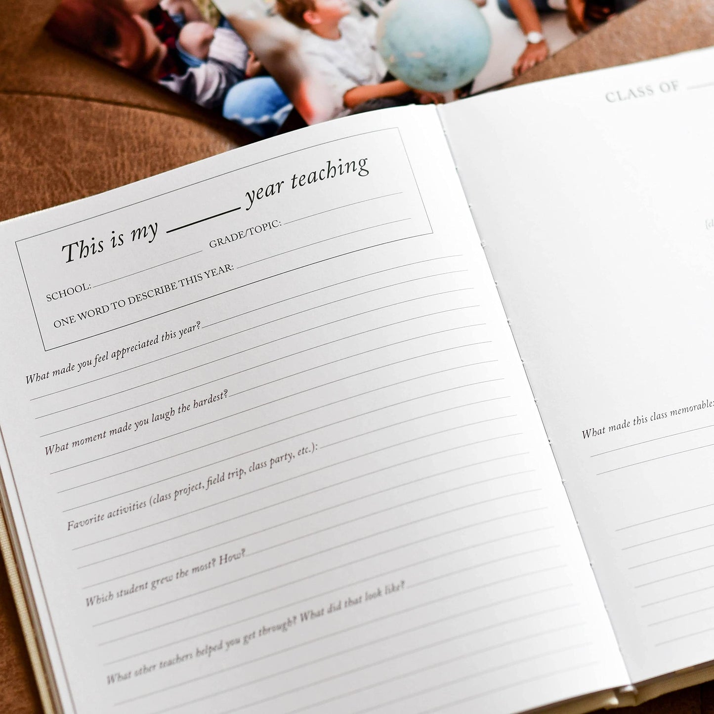 DUNCAN & STONE PAPER CO. Teacher Memory Book – 20 Years Of Memories Notebook for Teachers - Linen Cover Classic Teacher Journal Notebook - Cute Journaling Notebooks (130 Pages)