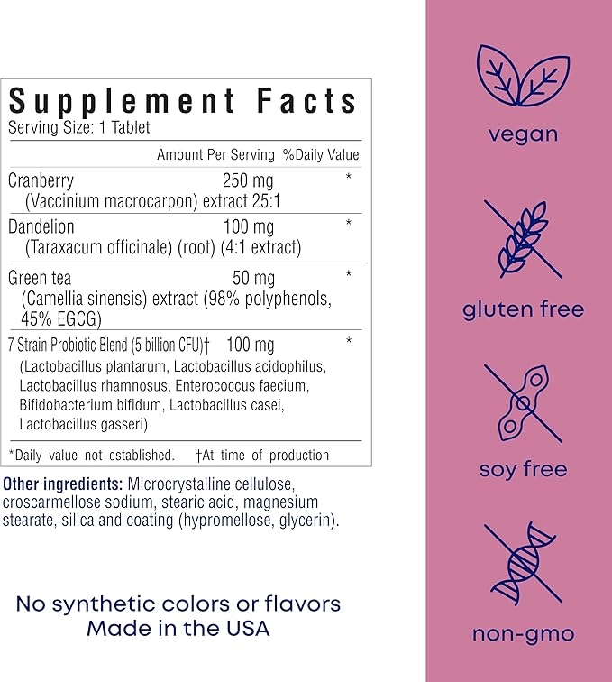 her own UTI, Helps Restore pH Balance, Supports Vaginal Flora and Balance, Promotes Urinary Health, 7 Strain Probiotic Blend, Shelf Stable, Gluten and Soy Free, Vegan, 30 Capsules, 30 Servings