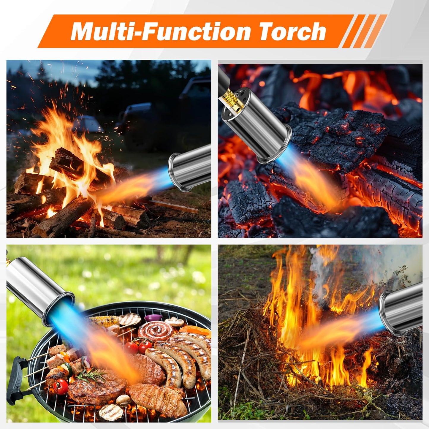 Yunziling Propane Torch – Adjustable Grill Torch with Flame Control for Steak, BBQ, Campfire & Charcoal Starter – Professional Kitchen Torch for Culinary & Outdoor Use (Propane Tank Not Included)