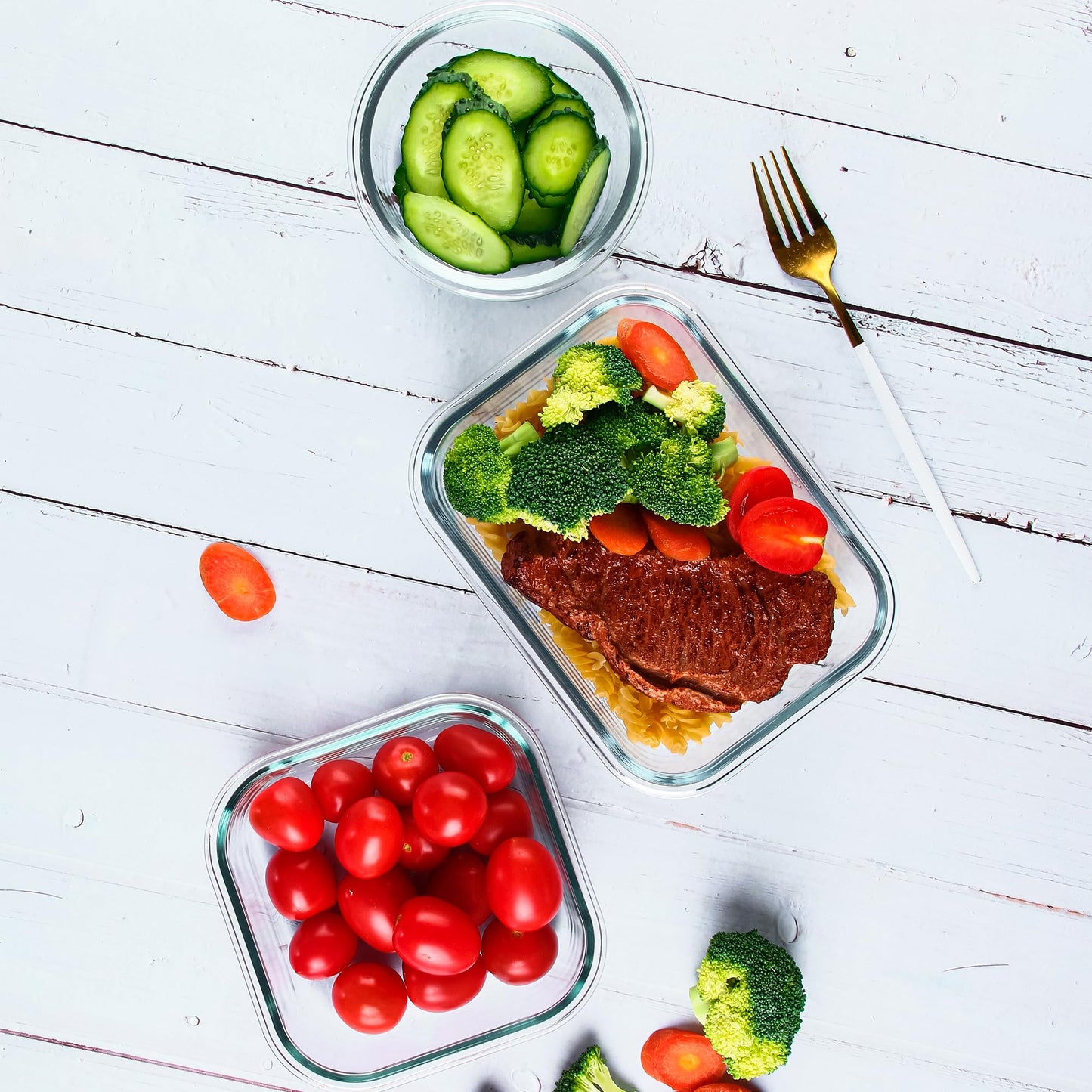 FAWLES 12 Pack Glass Meal Prep Containers with Airtight Lids, Leak-Proof Food Storage Containers, Dishwasher/Microwave/Oven/Freezer Safe Glass Containers for Lunch, Leftovers, to Go (Grey)