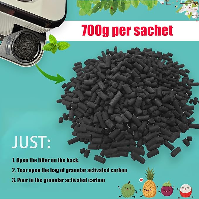 1.55 Pounds Oversized Pack Replacement Odor Absorbing Filter Refills for Smart Waste Kitchen Composter, Activated Charcoal for Electric Compost Bin Odor Control