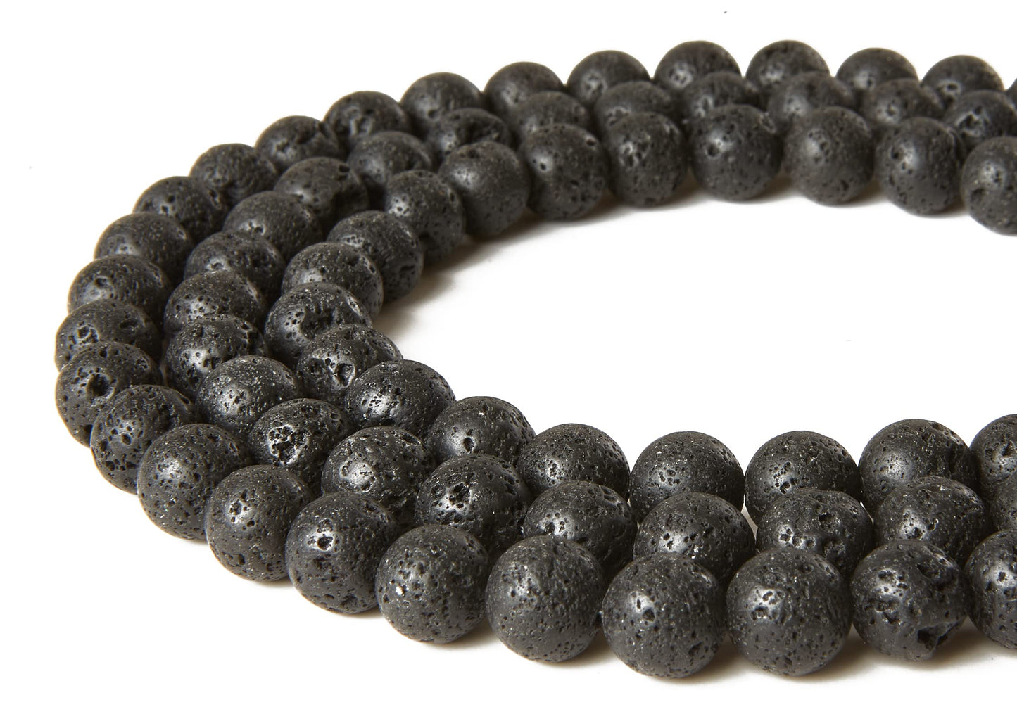 100pcs 6mm Black Lava Beads Natural Gemstone Beads Round Loose Beads for Jewelry Making