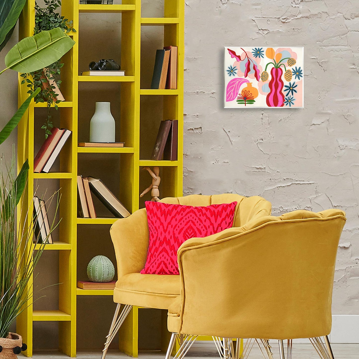 Stupell Industries Eclectic Mod Flower Vases Wall Plaque Art, design by Suzanne Allard, 14 x 11