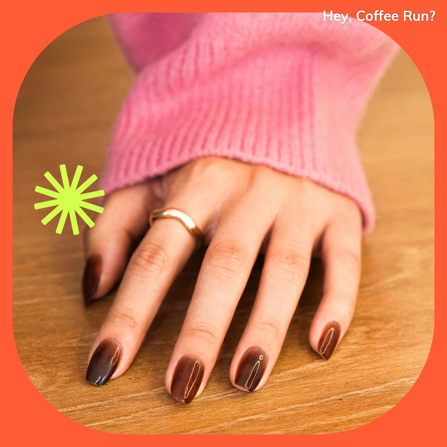 Heyhae Semi Cured Gel Nail Strips Assorted Bundle (4 Pack) | No LED Lamp Needed | Easy Apply & Remove, Salon Quality | Includes Strips, Prep Pads, Nail Files & Wooden Sticks - Coffee & Tea