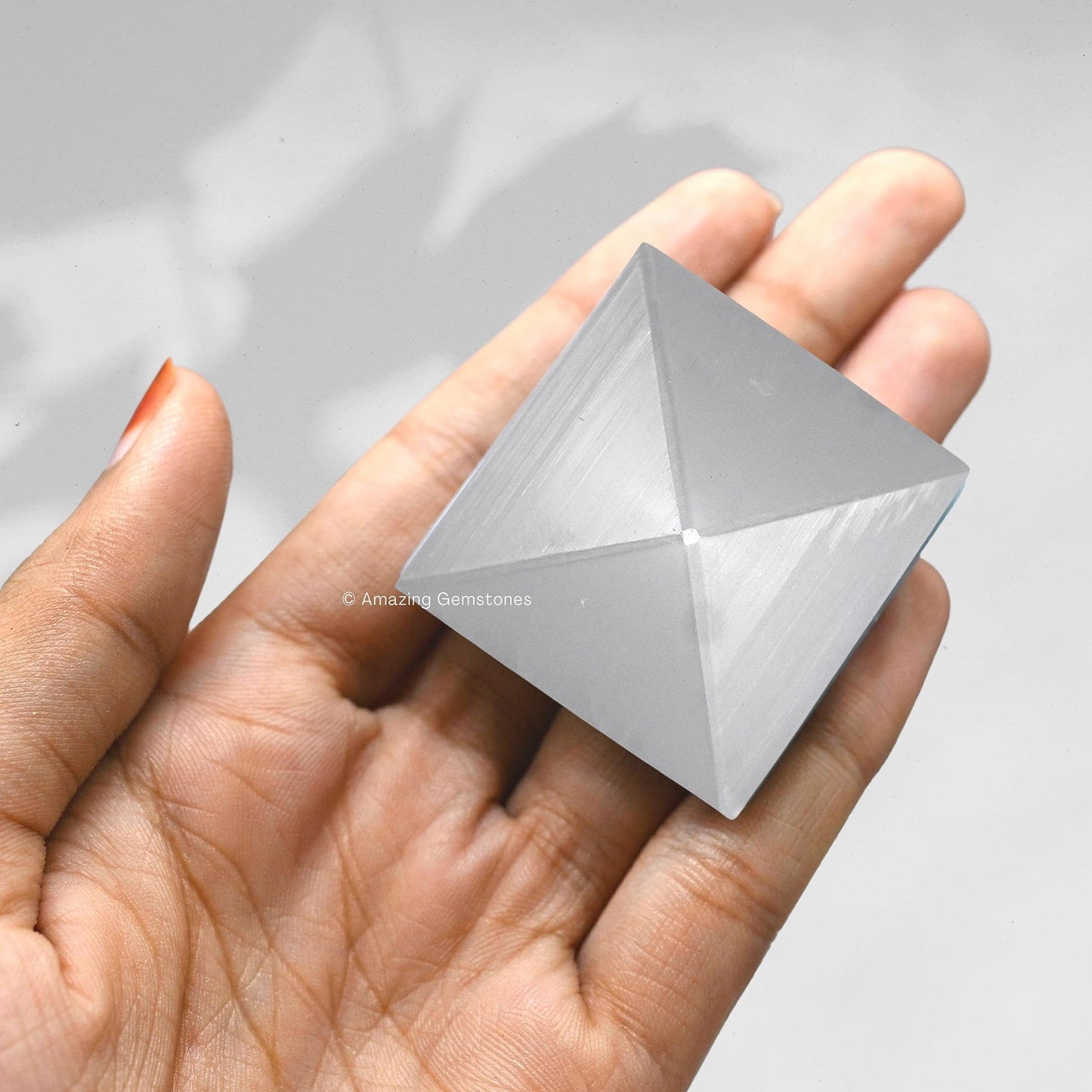 Amazing Gemstone Selenite Pyramid Crystal Healing Stones - 1.5" Great Pyramid Figurine of Natural Stone Pyramid for Meditation, Reiki, Chakra Balancing and Crystal Pyramids Grid