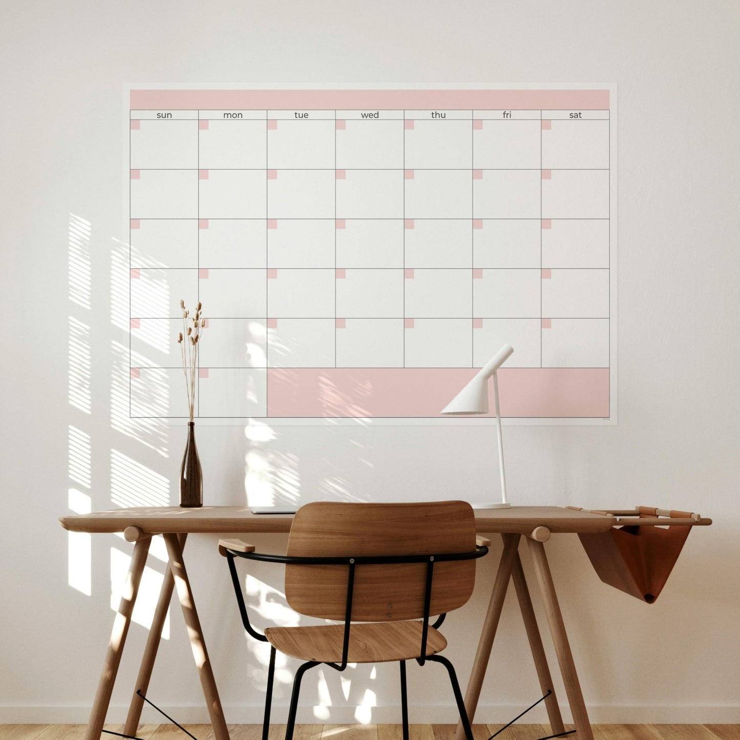 Large Wall Calendar Undated (39 x 27 inches) Double Sided Dry Erase Yearly & Monthly Wall Calendar, Big Erasable Planner for Home, Office, Classroom, Thick Paper with Gloss Lamination, Full Year View.