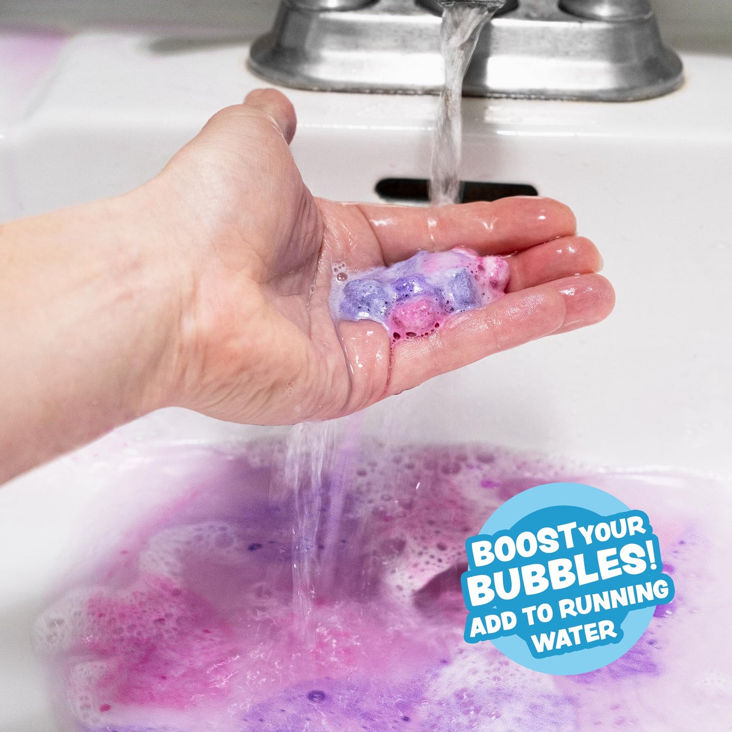 Tub Works® Lil' Bursts™ Mini Bath Bombs for Kids, 90 Count, Cosmic | Nontoxic | Tiny Kids Bath Bombs with A Burst of Color, Foam & Bubbles | Customize Kids Bath with Fun Bath Colors | Create Tub Art