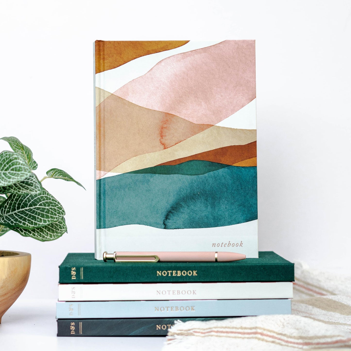 DUNCAN & STONE PAPER CO. Blank Journal Notebook (120 Pages) - Linen Bound Journaling Book for Writing Notes & More - Flat Lay Diary Journal – Giftable Lined Notebook Journals