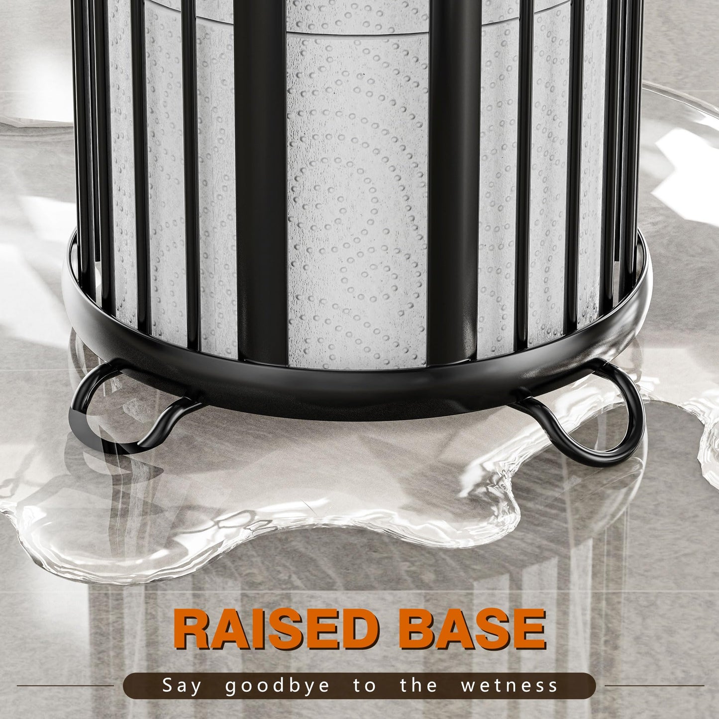 Bunoxea Toilet Paper Holder Stand, Freestanding Toilet Tissue Organizer, Minimalistic Storage Solution, Reserve Mega Rolls-Modern Black