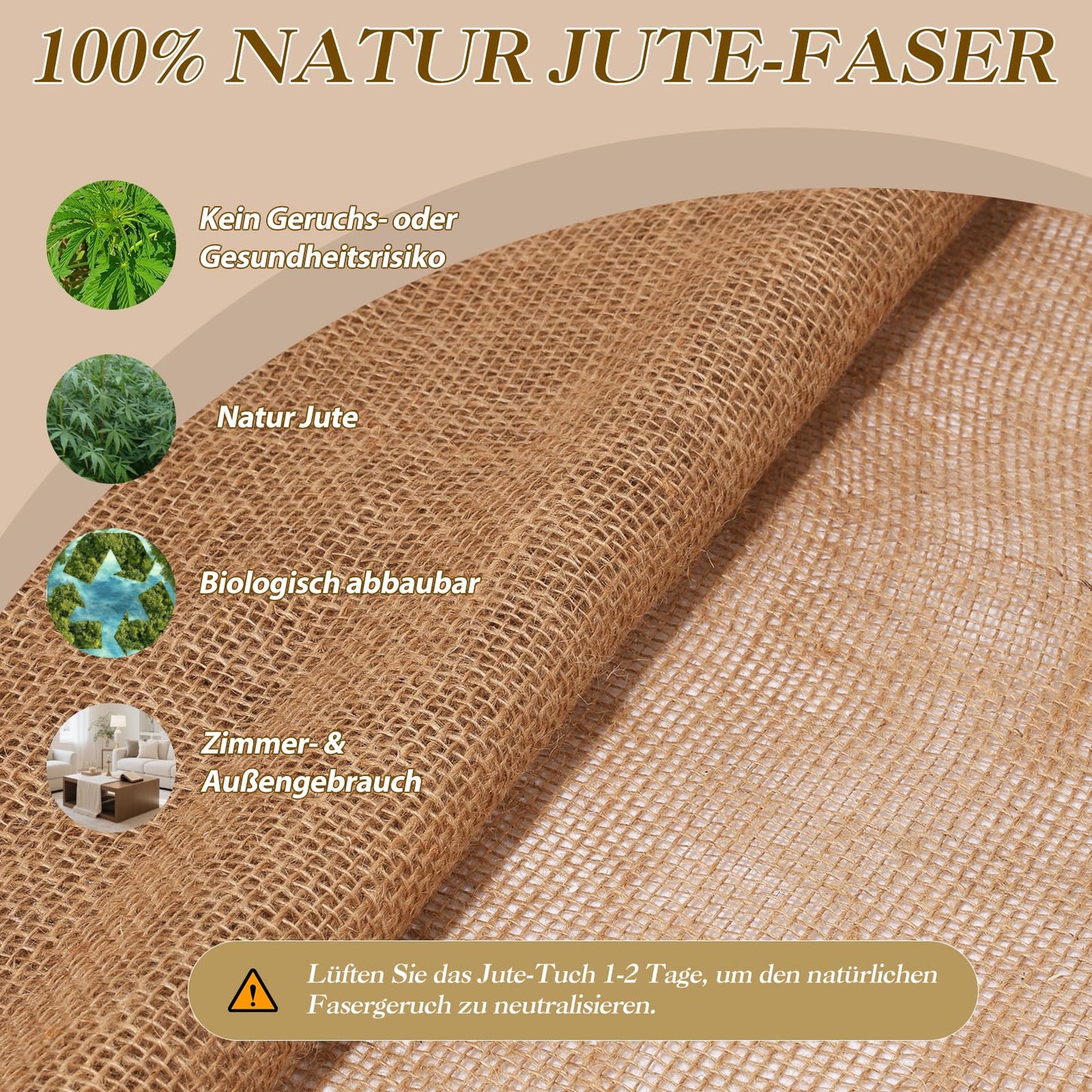 40" x20 Feet Premium Natural Burlap Fabric Roll – Multipurpose for Gardening, Weddings, Crafts & Holiday Decor – Wedding Aisle Runner, Halloween/Christmas Burlap, Weed Barrier & More(40in*20ft)