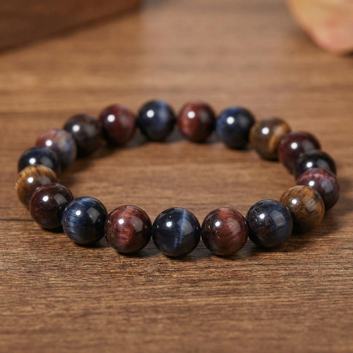 Yochus Natural Tiger Eye Beads, 60Pcs 6MM Milky Way Brown Red Color Enhance Round Loose Stone Bulk, DIY Charm Smooth Gemstone Beads for Jewelry Making