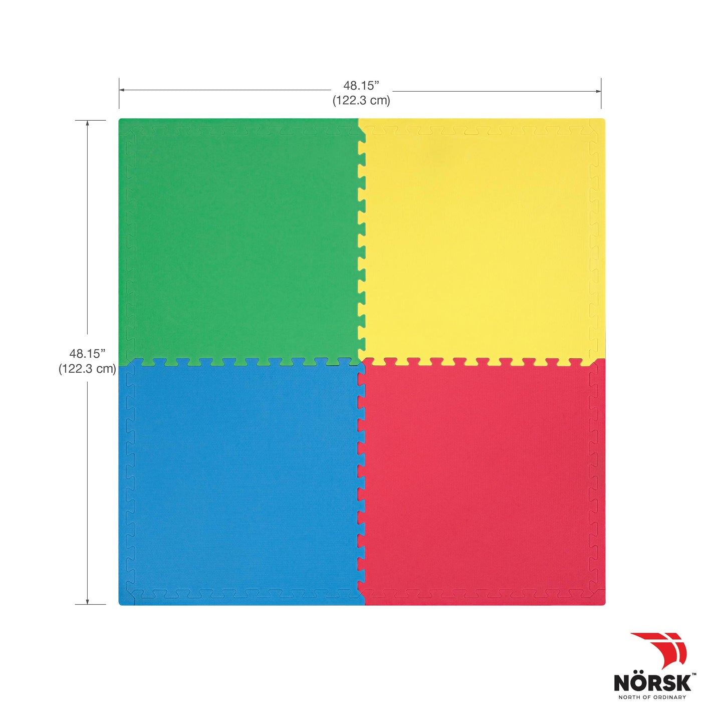Norsk Reversible Kids Puzzle Play Mats 1/2" Thick EVA Interlocking Foam Tiles (Multicolor/Black 40 Tiles - 160 sq. Ft. 1/2" Thick)