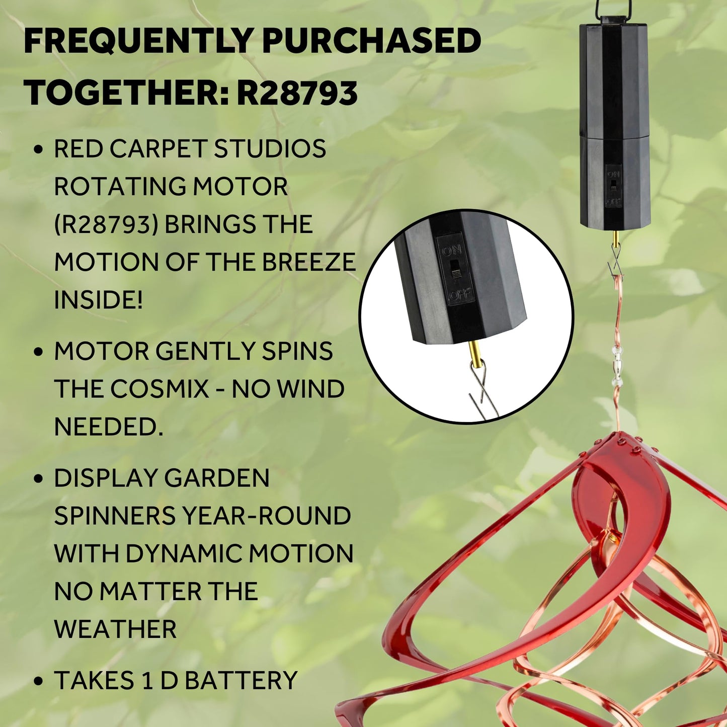 Red Carpet Studios Deluxe Double Helix Cosmix Wind Spinner, 14-Inch, Red and Copper