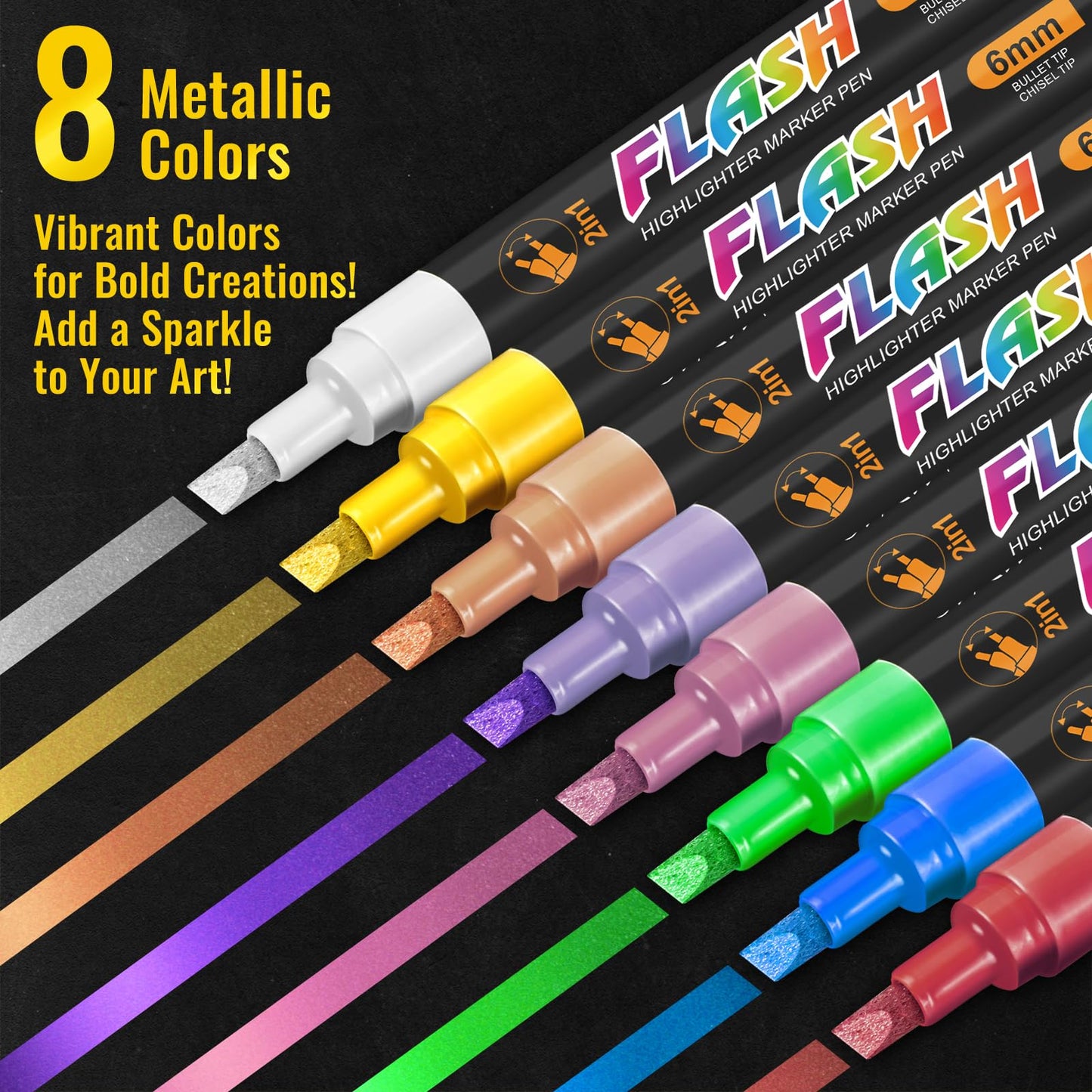 SFAIH Liquid Chalk Markers [1-Second Wet Wipe] No Residue - 6mm 30 Colors [Neon+Pastel+Metallic] Zero Dust Chalkboard Markers for Chalkboard Calendar, Glass, Window, Menus, Labels, Signs, Bistro