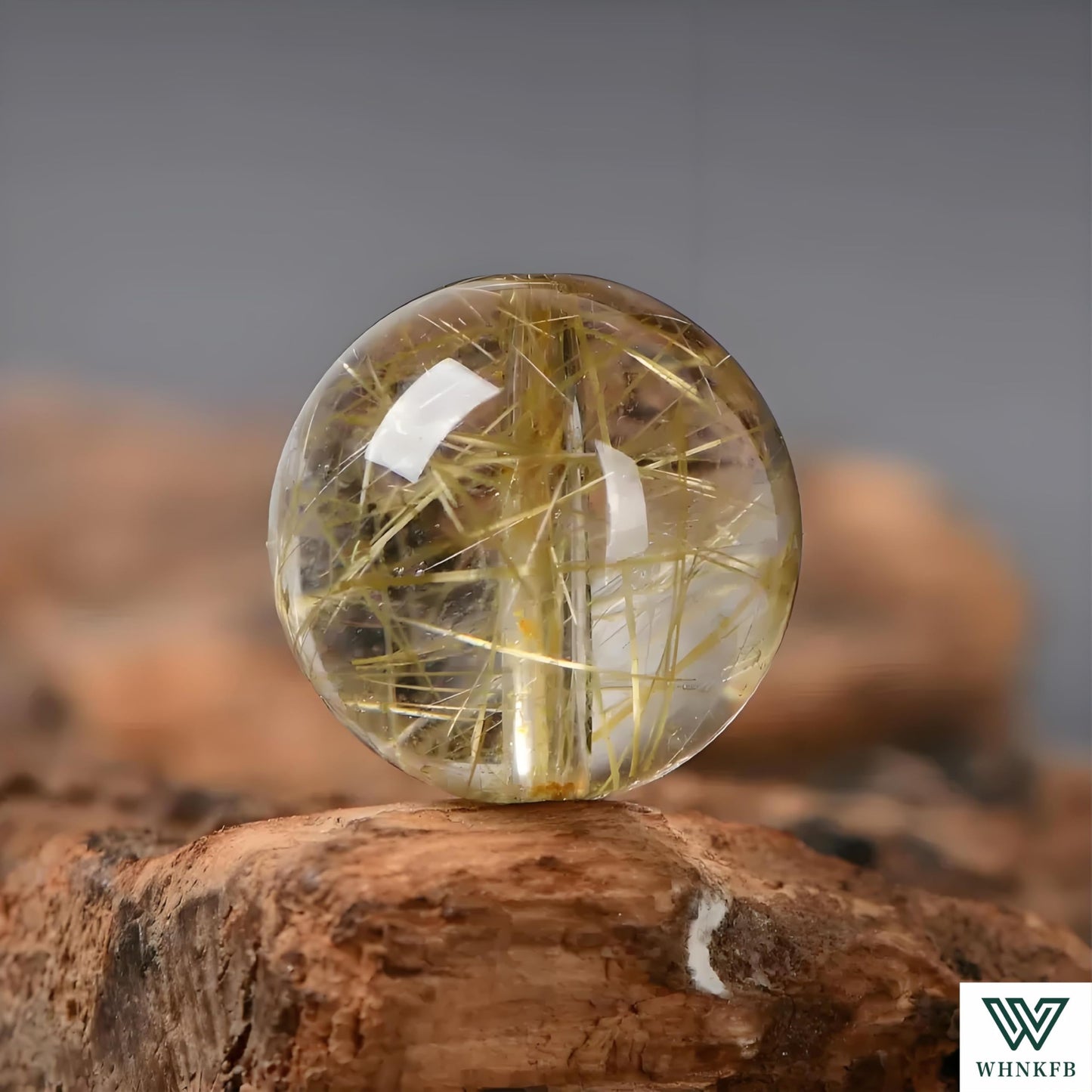 WHNKFB 10mm 50PCS Natural Golden Rutilated Quartz Round Beads, High Clarity Loose Crystal Beads for Jewelry Making Craft - 6mm 8mm 10mm Options with Free Elastic Cord