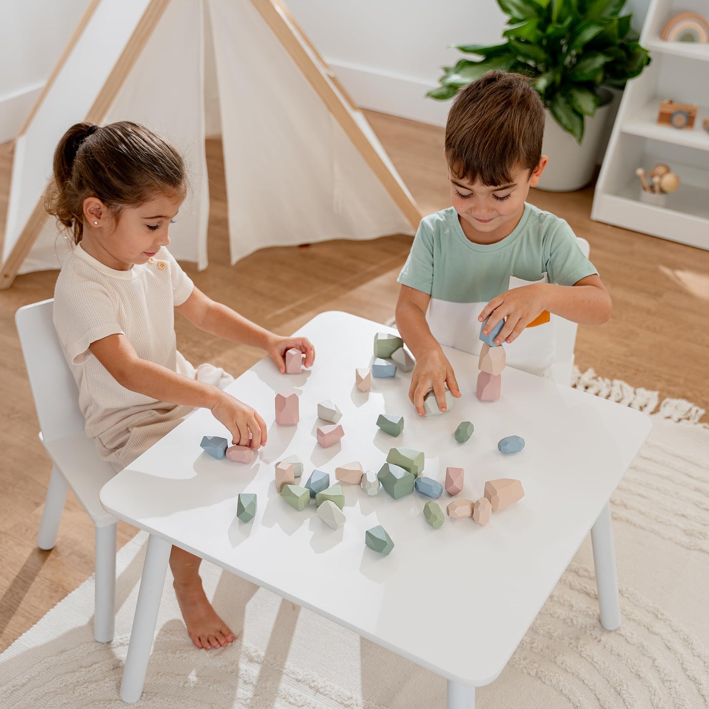 Comfy Cubs Stacking Rocks and Baby Gate Playpen Bundled