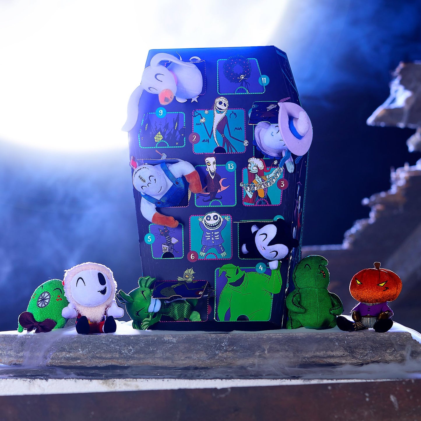 Disney Store Official The Nightmare Before Christmas 13-Day Halloween Countdown Calendar - Includes 13 Mini Disney Plush Toys Featuring Santa Jack Skellington, Sally, Zero, Oogie Boogie, and More