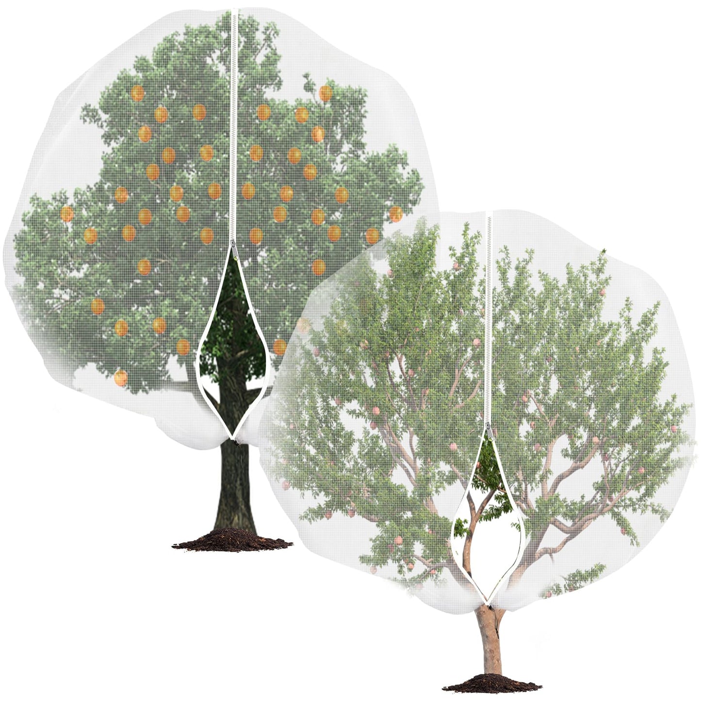 Large Fruit Tree Netting, 2 Pack 10x10Ft Garden Netting Pest Barrier Mesh Covers Bags with Zipper and Drawstring Insect Bird Cover Netting Plant Protection Covers for Vegetables Bushes