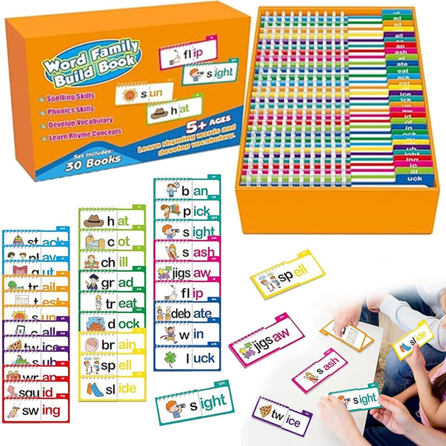 30 Read and Rhyme Flip Books Claritydream Flip Books ABC Vocabulary Flash Cards Interactive Reading Flash Cards