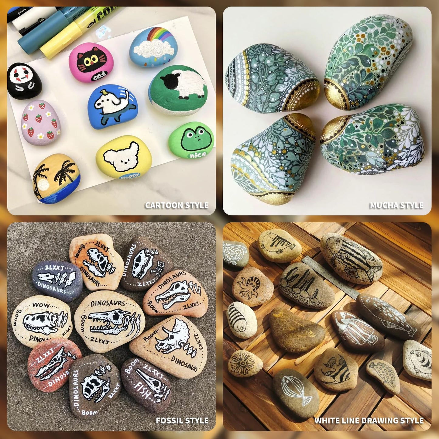 25Pcs River Rocks for Painting, 2-3 Inch Flat Smooth Rocks to Paint, Natural Craft Stones for Kids & Adults Art Projects, Bulk Painting Rocks
