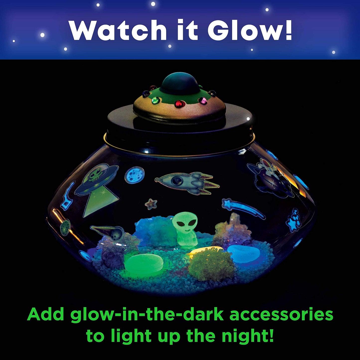 Creativity for Kids Crystal Space Terrarium Kit - Crystal Growing Kit for Kids - DIY STEM Science Kit for Boys and Girls (Ages 6+)