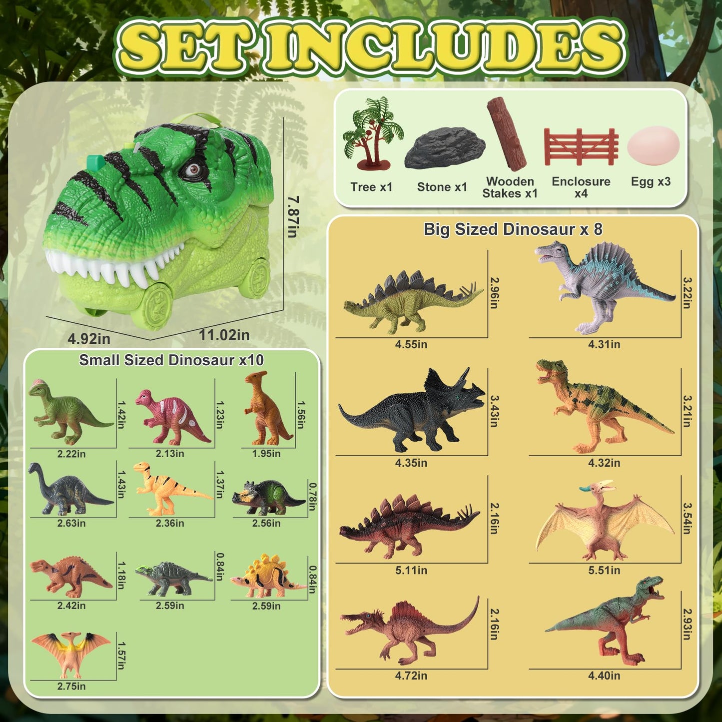 29 Pcs Dinosaur Toys for Realistic Jurassic Dinosaurs Figures with Trees&eggs &Fence Playset to Can Create a Dino World, Educational mini Dinosaurs Figures, dinosaur set Gifts for Toddler Boys 3-5
