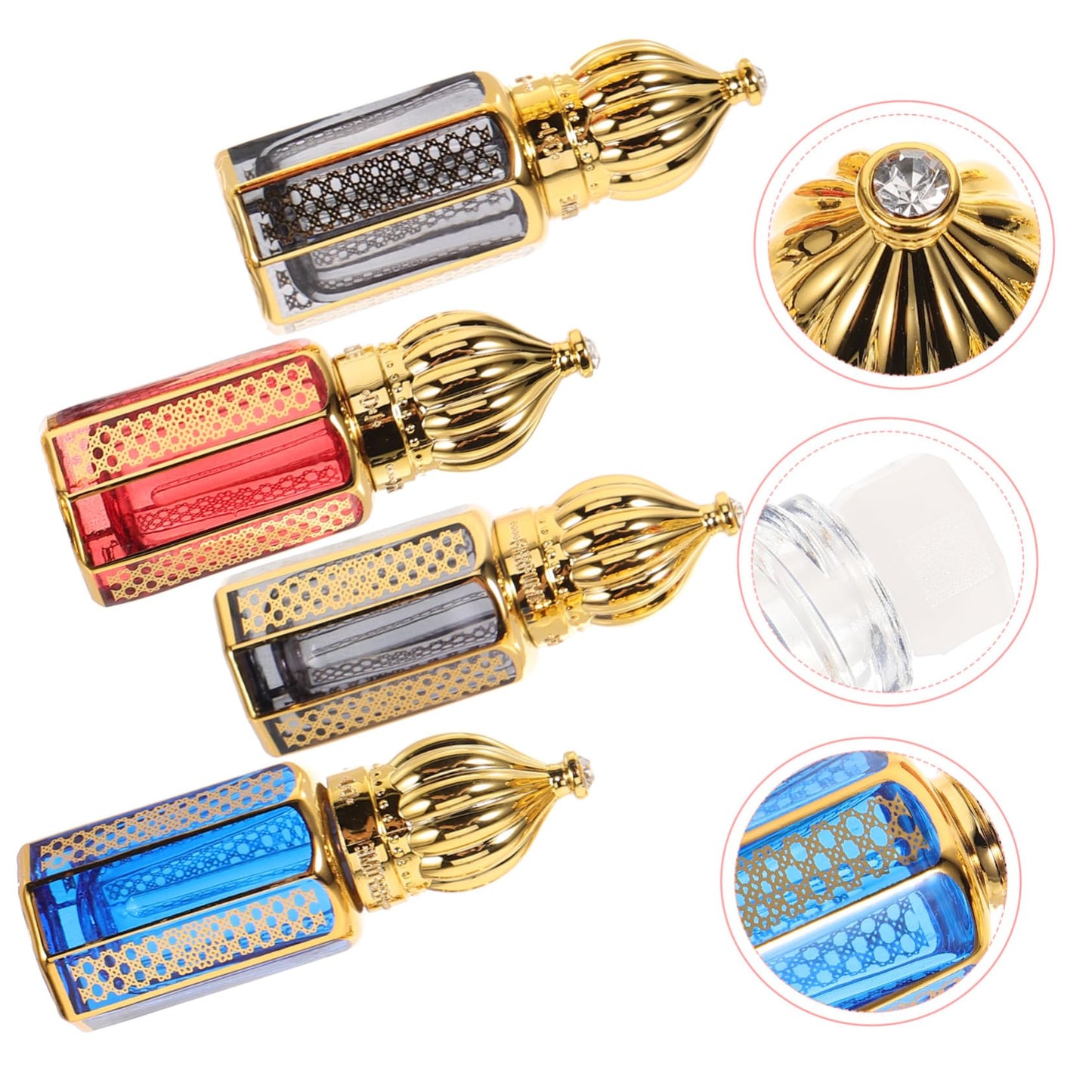 PRETYZOOM Creative Refillable Essential Oil Dropper Bottle 2.36In Mini Glass Perfume Organizer for Travel Home Decor Fragrance Oil Dispenser