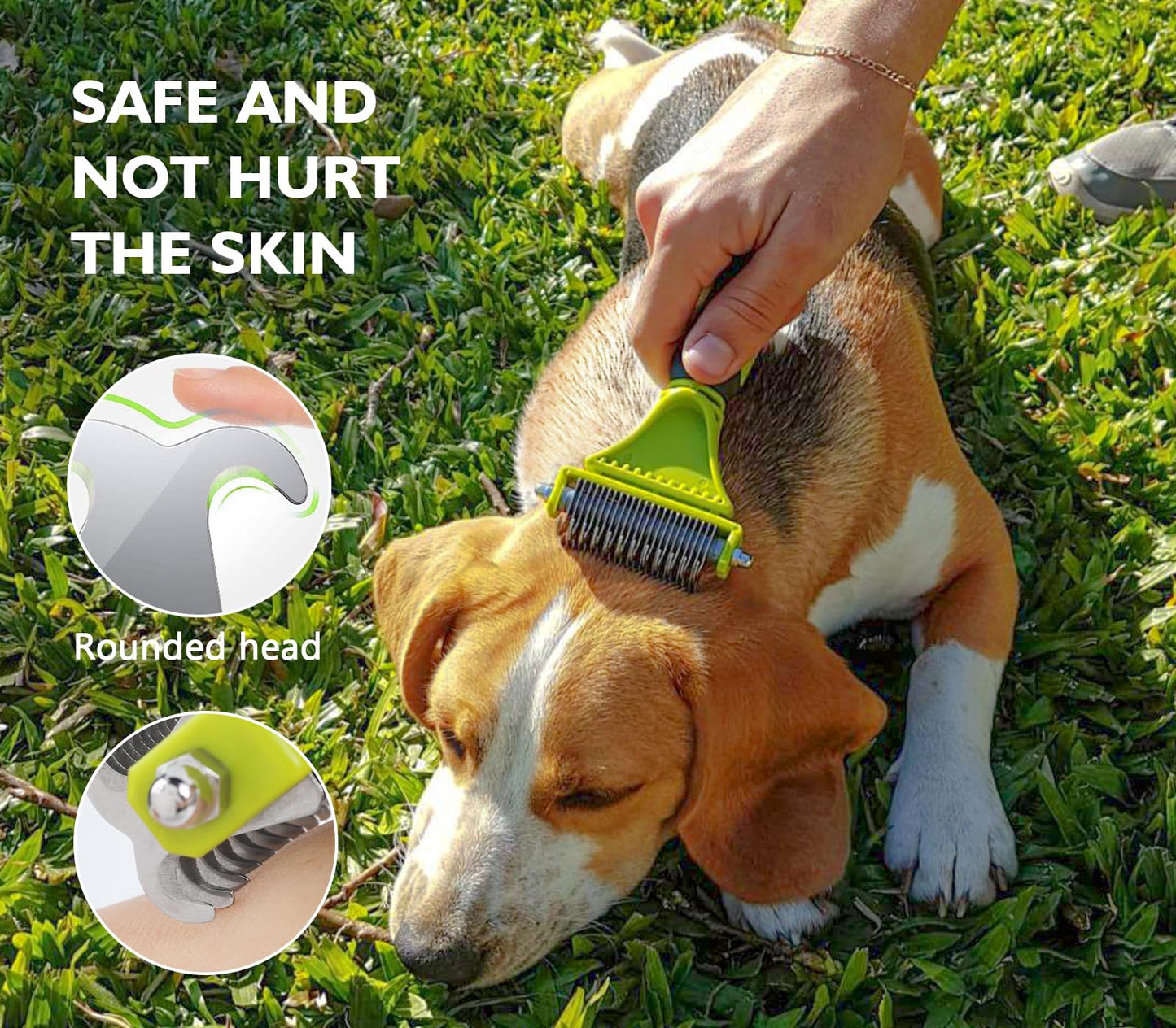 Pet Grooming Tool Bundle: Self-Cleaning Slicker Brush + Undercoat Rake + Comb