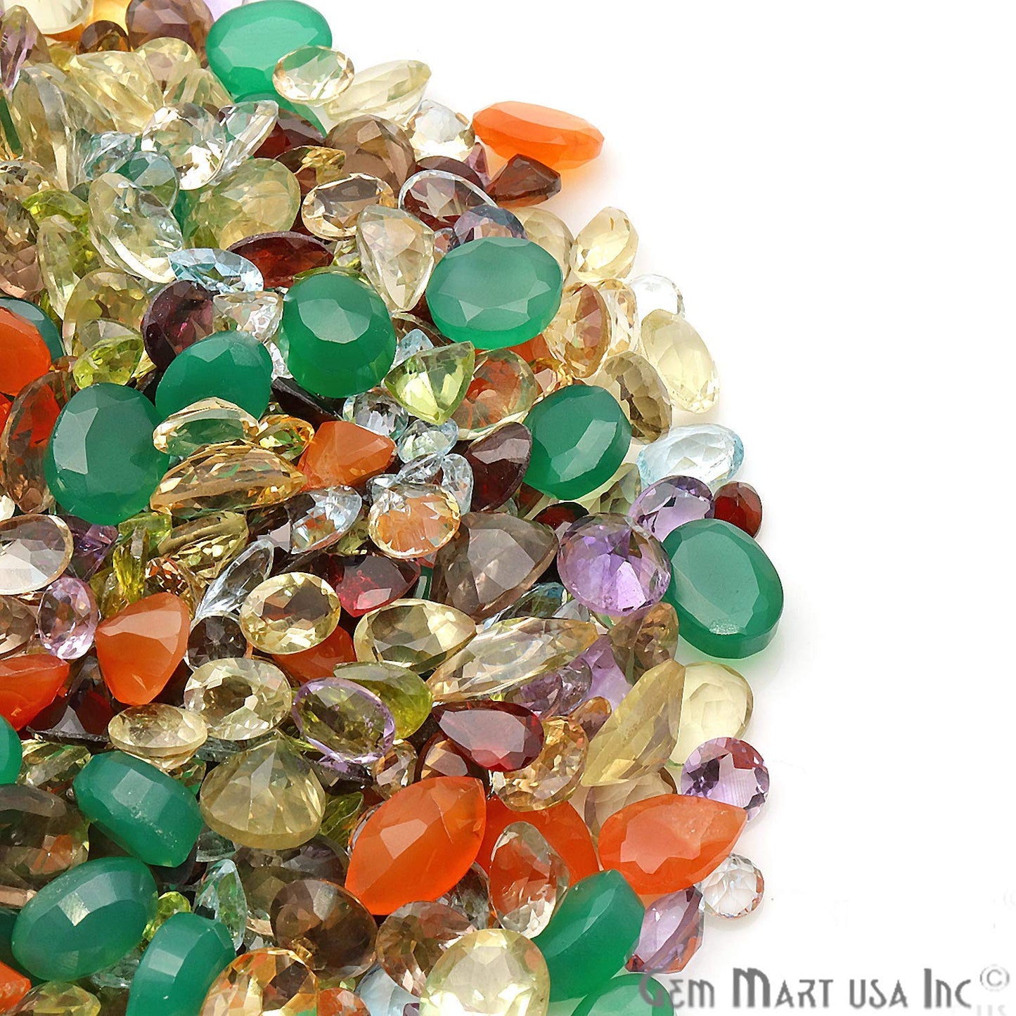 Mixed Natural Loose Gemstones | 100% Natural Mixed Gems | Grade A+ (natural inclusions) | Hand Cut and Polished | Jewelry Making & Crafts – by GemMartUSA (MX-60001)