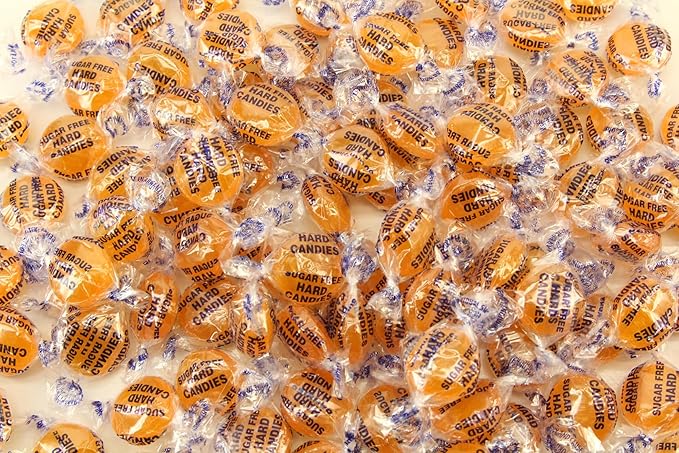 Planet Sweets Premium Sugar Free Butterscotch Hard Candy Buttons - 8 Ounce - Individually Wrapped Discs Candies