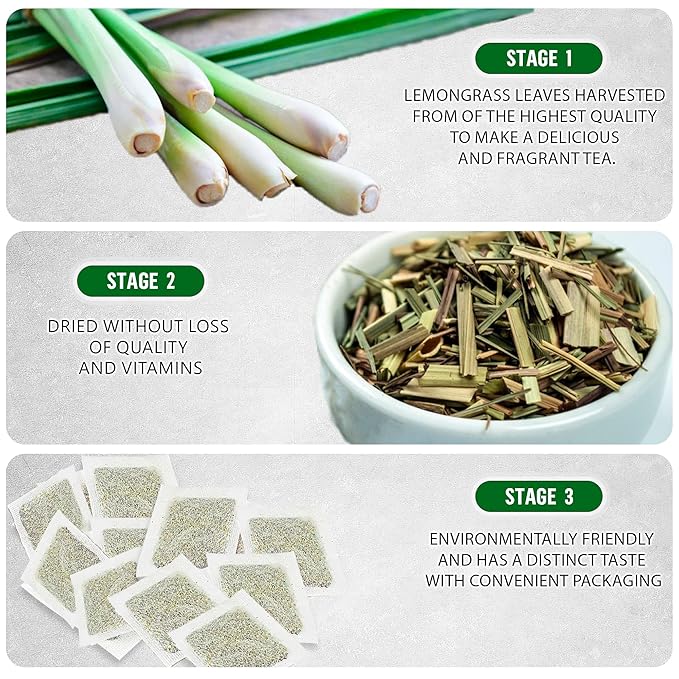 TeaDreamTea Lemongrass Tea Bags - Supports Healthy Digestion - Premium Quality Herbal Tea - Caffeine Free Tea - Enjoy It Hot Or Cold Bulk Tea Bags