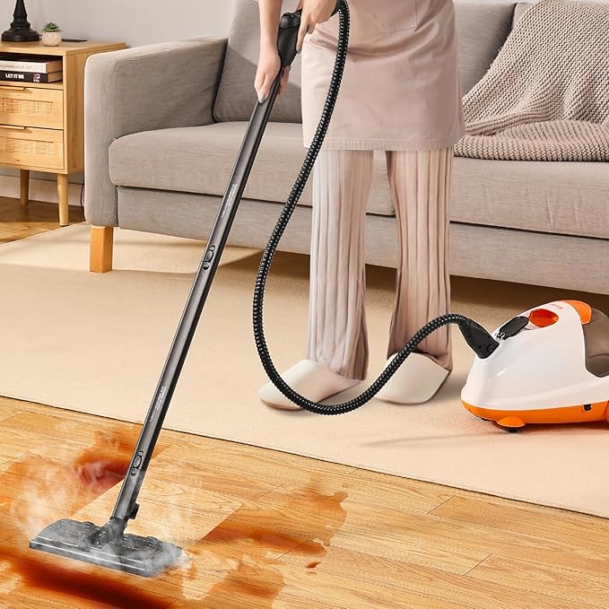 VEVOR Steam Cleaner, Multipurpose Powerful Steamer with 23 Accessories, Steamer Cleaing with Extra-Long Power Cord, 84.55 oz Tank and Portable Handle, for Grout, Tile, Floors, Appliances, Home & Car